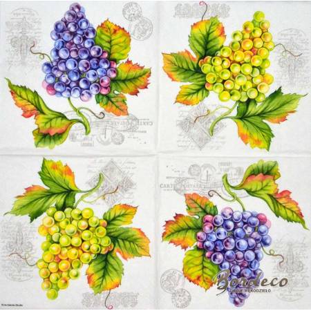 Serwetka decoupage firmy AMBIENTE winogrono 33x33cm